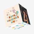 Happy Valentine's Day Adorable Lion Making Soap Bubbles Confetti-exploding Greetings Card