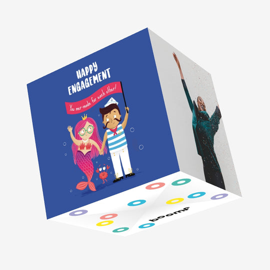 Mer-Maid For Each Other Engagement Confetti-exploding Greetings Card