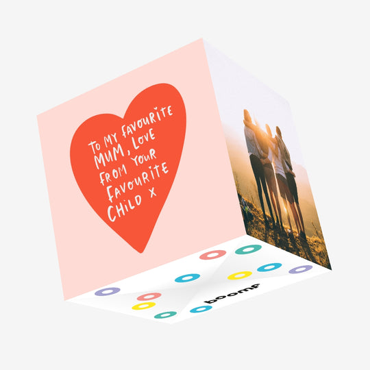 Fave Child Big Red Heart Mother's Day Confetti-exploding Greetings Card
