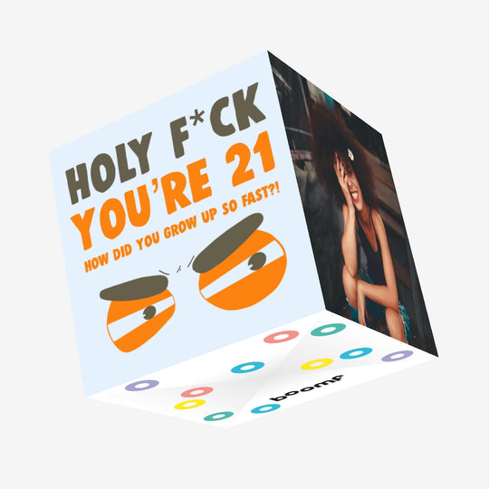 Holy F*ck You're 21 Daughter Birthday Confetti-exploding Greetings Card