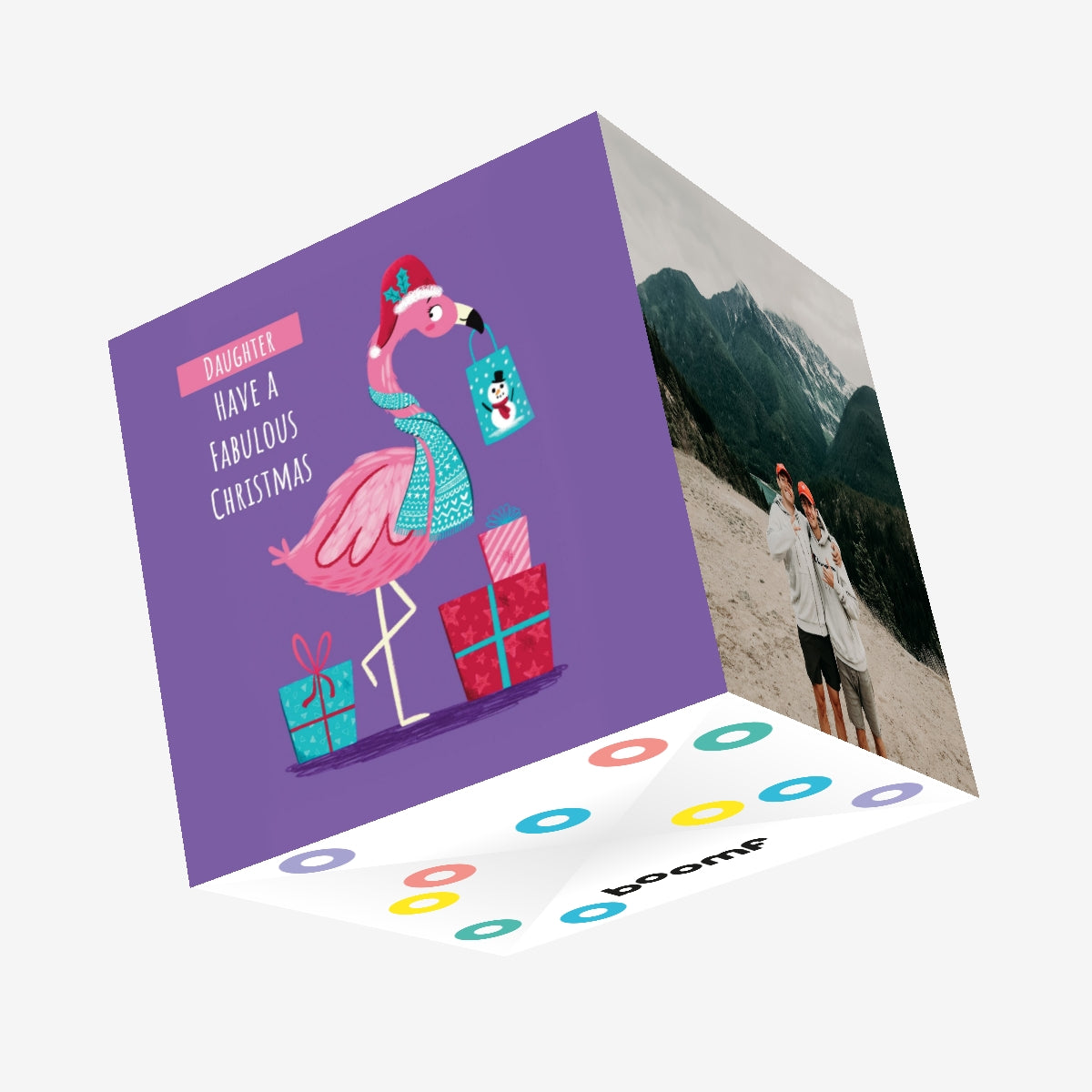 Cute Flamingo Daughter Fabulous Christmas Confetti-exploding Greetings ...