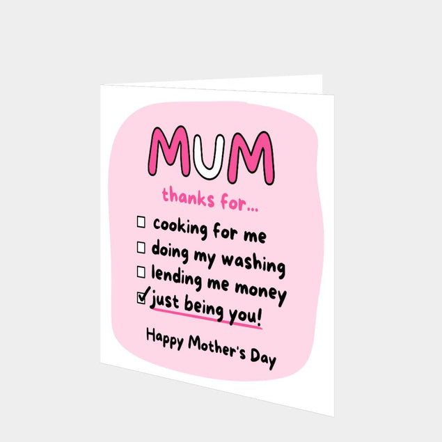 Mum Thanks For...Card