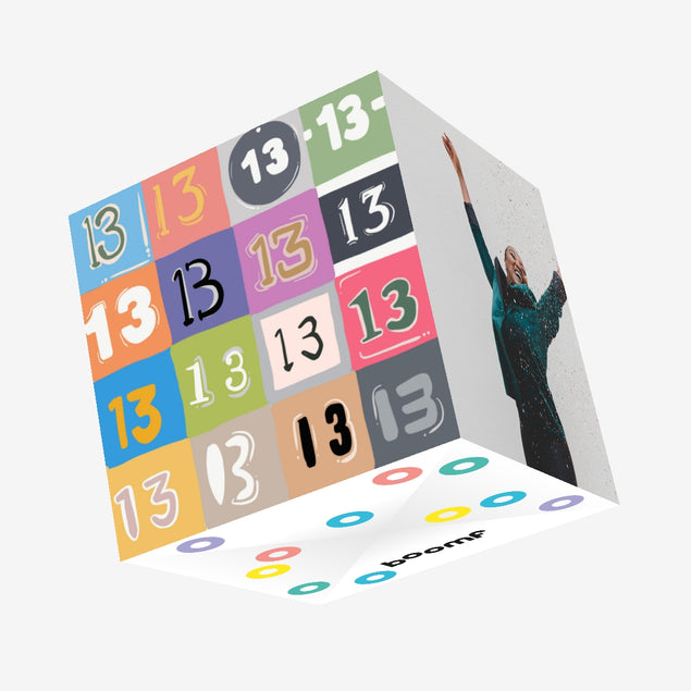 Number 13 Happy 13th Birthday Confetti-exploding Greetings Card