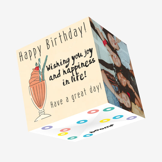Milkshake Happy Birthday Wishing You Joy And Happiness Confetti-exploding Greetings Card