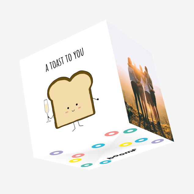 Cute Toast Congratulations Confetti-exploding Greetings Card