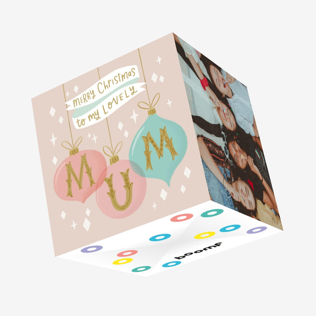 Merry Christmas Lovely Mum Confetti-exploding Greetings Card