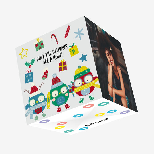 Hope The Holidays Are A Hoot Owl Christmas Confetti-exploding Greetings Card