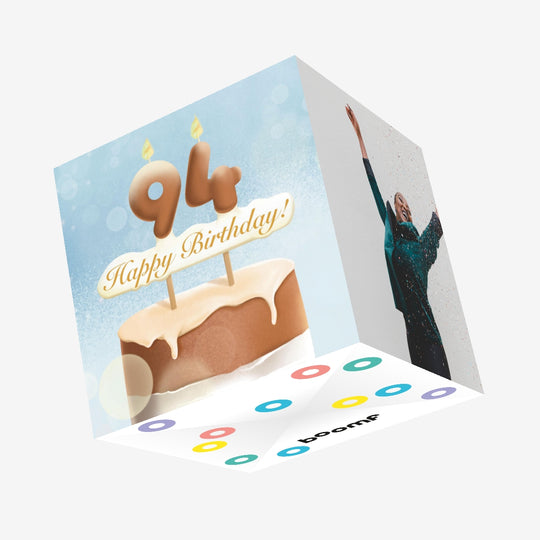 94th Happy Birthday Cake Confetti-exploding Greetings Card