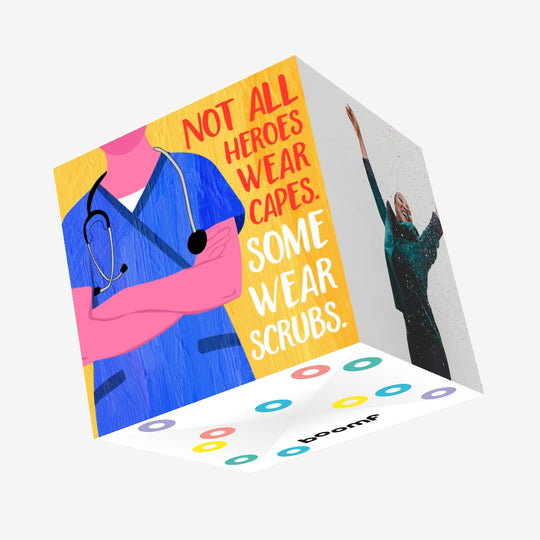 Not All Heroes Wear Capes Health Worker Confetti-exploding Greetings Card