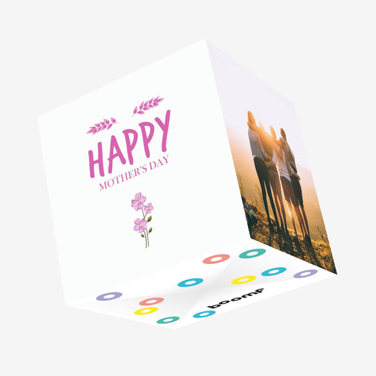 Happy Mother's Day Pink Flower Confetti-exploding Greetings Card