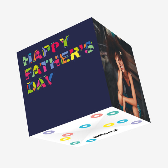 Retro Pattern Father's Day Confetti-exploding Greetings Card