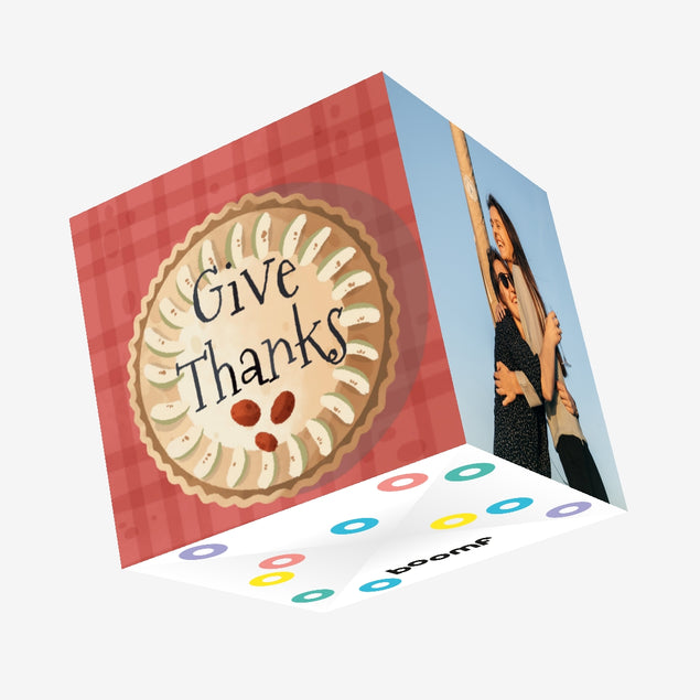 Give Thanks Apple Pie Thanksgiving Confetti-exploding Greetings Card