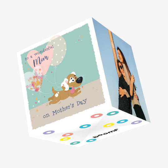 Happy Mother's Day To A Wonderful Dog Mom Confetti-exploding Greetings Card