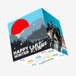 Happy Winter Solstice Red Sun Confetti-exploding Greetings Card
