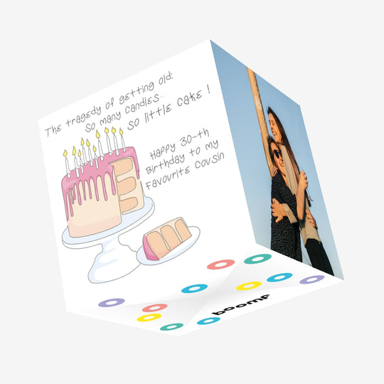 So Many Candles So Little Cake Happy Birthday Cousin Confetti-exploding Greetings Card