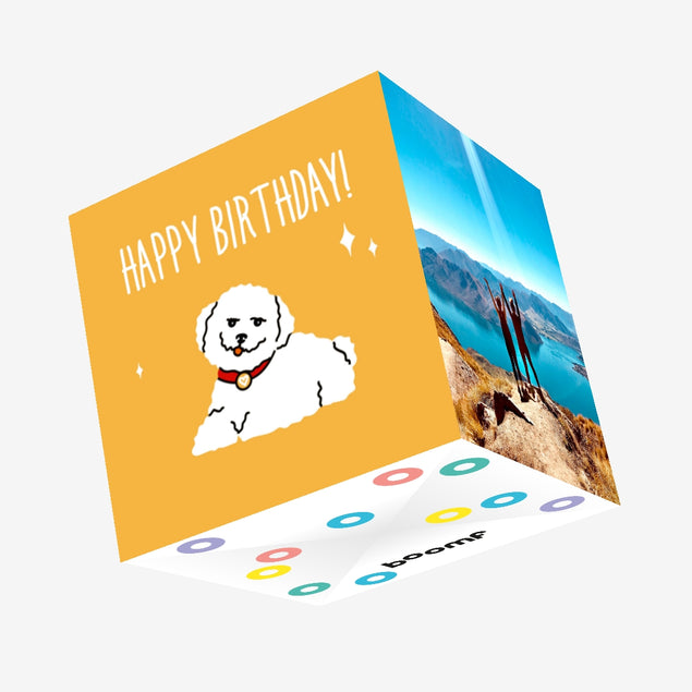 Happy Birthday Funny White Cockapoo Confetti-exploding Greetings Card