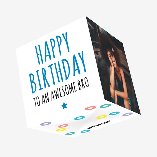 Happy Birthday To An Awesome Bro Confetti-exploding Greetings Card