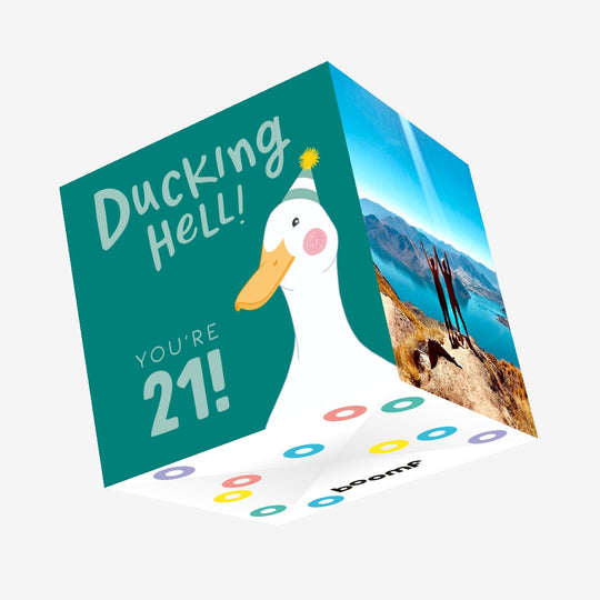 Ducking Hell You're 21 Green Birthday Confetti-exploding Greetings Card