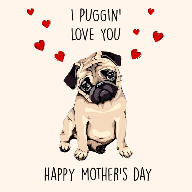 I Puggin LoveYou Bomb 3D Cube Card