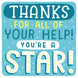 Thanks You're A Star Card