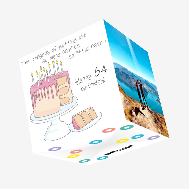 Happy 64 Birthday Confetti-exploding Greetings Card