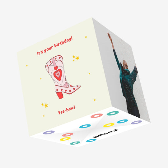Yee-Haw Lovely Boots Birthday Confetti-exploding Greetings Card