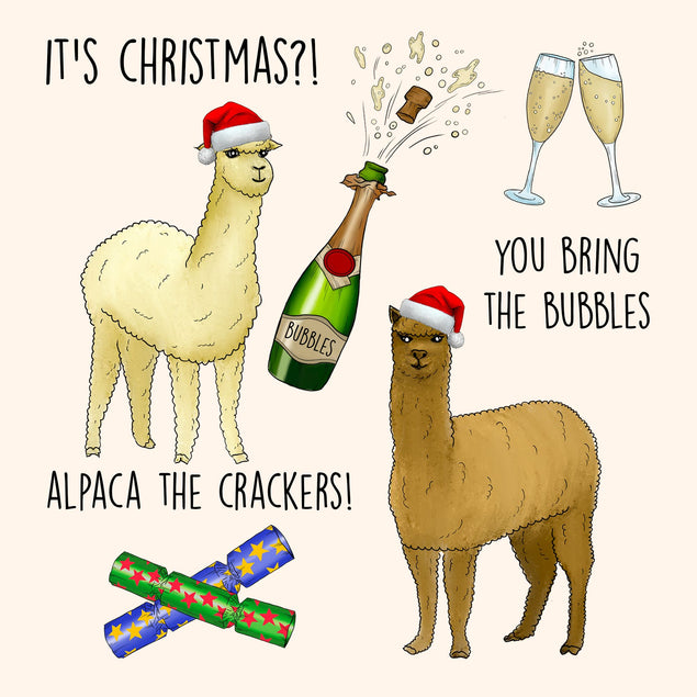 Alpaca The Crackers Christmas Card