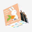 Happy Father's Day Orange Rabbit Confetti-exploding Greetings Card
