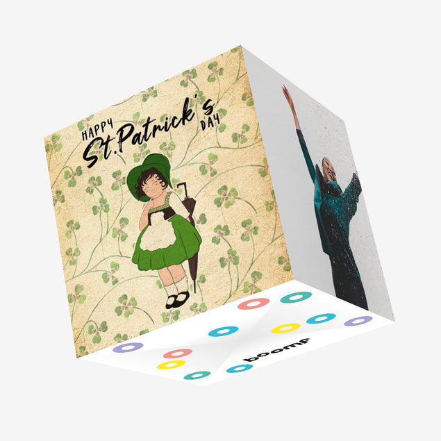 Shy Girl St. Patrick's Day Confetti-exploding Greetings Card