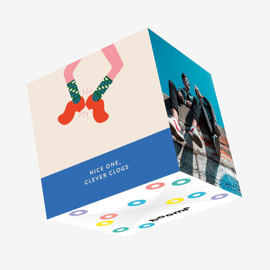 Clever Clogs Confetti-exploding Greetings Card