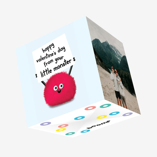 Happy Valentine's Day From Your Little Monster Confetti-exploding Greetings Card