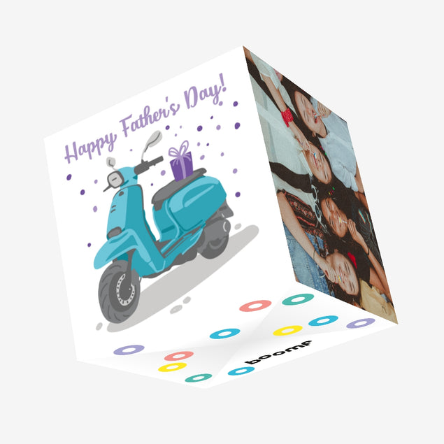 Father's Day Scooter Confetti-exploding Greetings Card