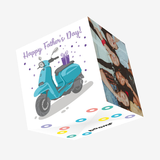 Father's Day Scooter Confetti-exploding Greetings Card