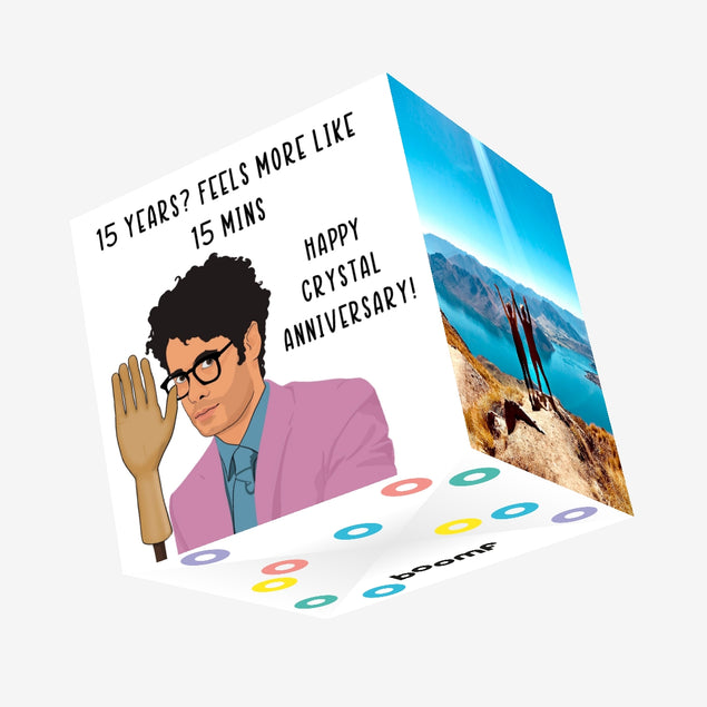 15 Years? Feels More Like 15 Minutes Confetti-exploding Greetings Card