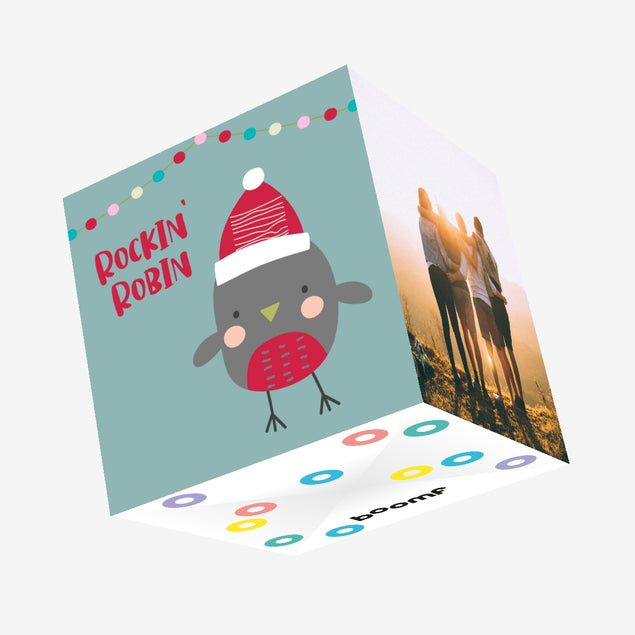 Rockin' Robin Christmas Confetti-exploding Greetings Card