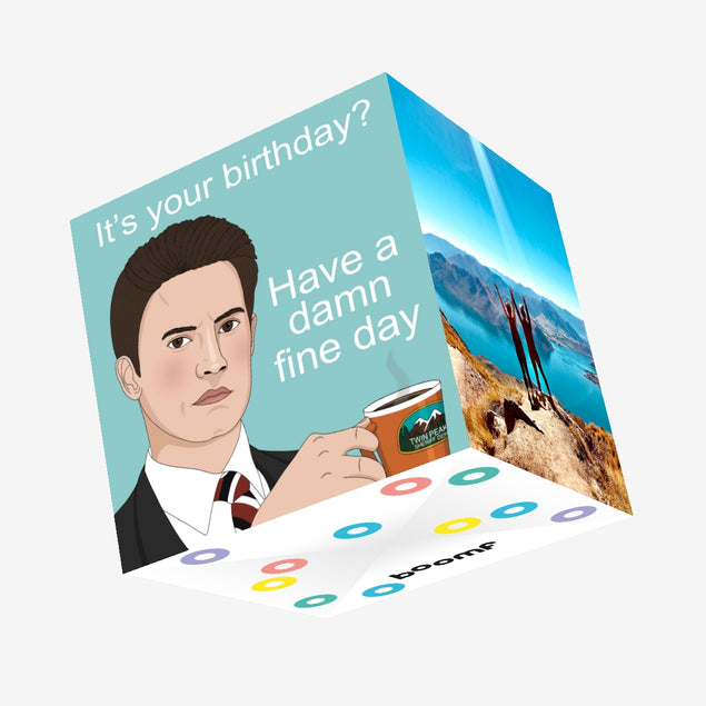 Twin Peaks Dale Cooper Damn Fine Birthday Confetti-exploding Greetings Card