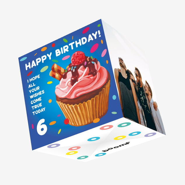 Happy 6th Birthday Cupcake Confetti-exploding Greetings Card