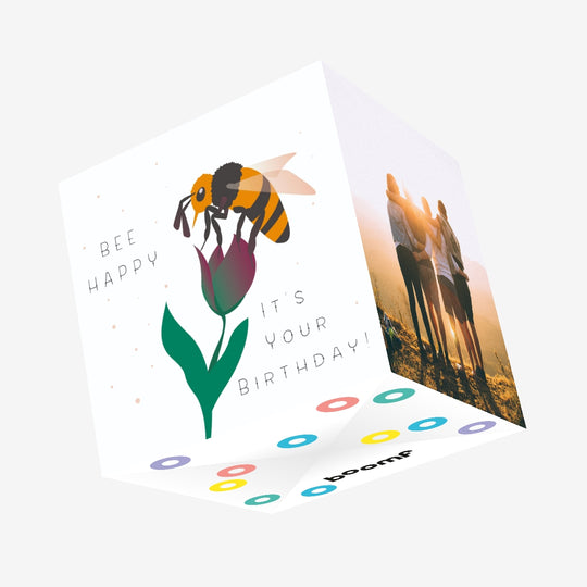Bee Happy Birthday Confetti-exploding Greetings Card