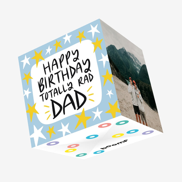 Happy Birthday Totally Rad Dad Confetti-exploding Greetings Card