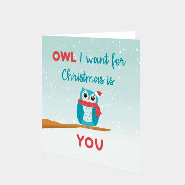 Owl I Want For Christmas Card