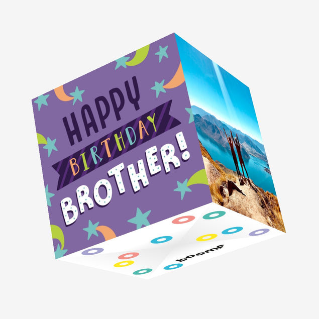 Brother Shooting Stars Birthday Confetti Exploding Greetings Card Boomf