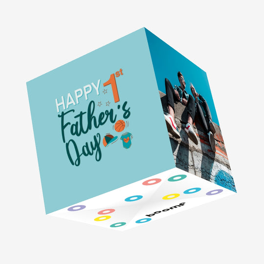 Happy First Fathers Day Confetti-exploding Greetings Card