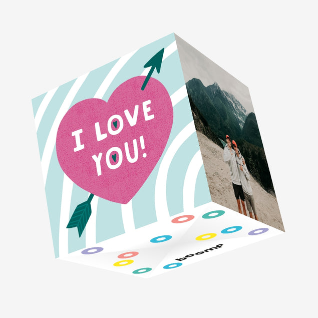 I Love You Big Pink Confetti-exploding Greetings Card