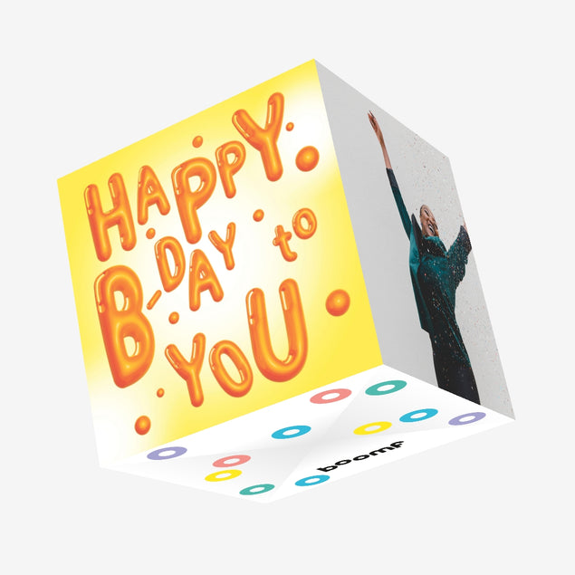 Cool Bright Letters Happy Birthday Confetti-exploding Greetings Card