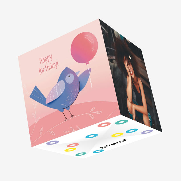 Happy Birthday Birds Confetti-exploding Greetings Card