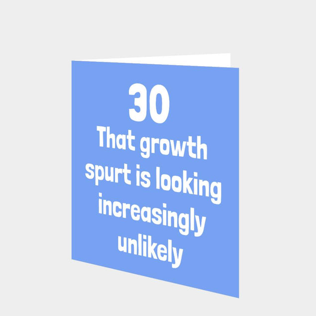 30 Growth Spurt Birthday Card