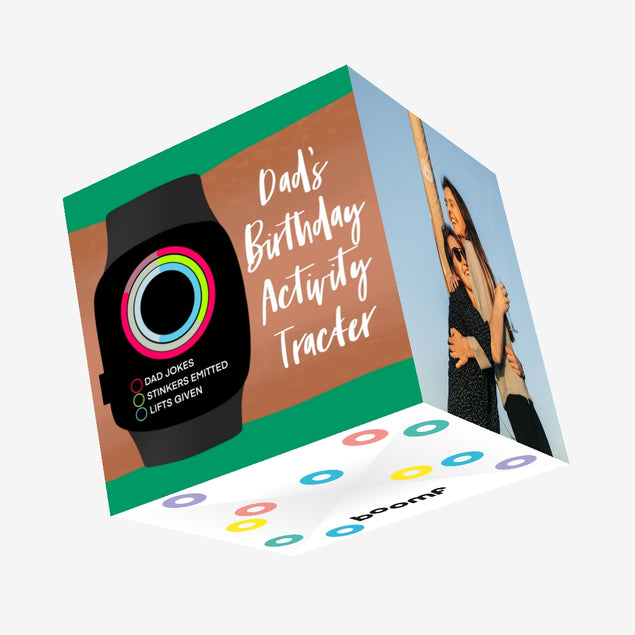 Dad?s Birthday Activity Tracker Confetti-exploding Greetings Card