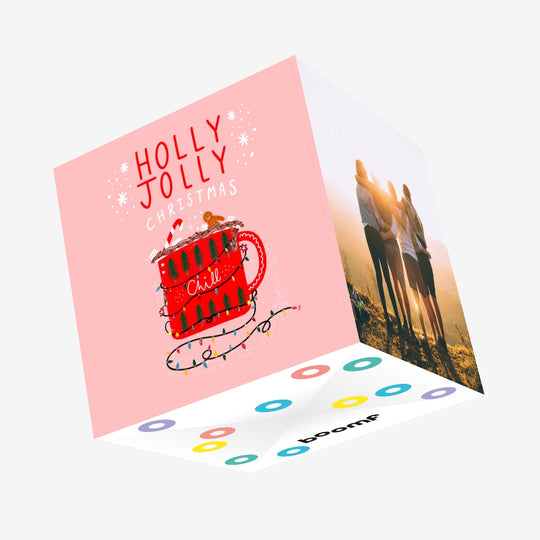 Holly Jolly Christmas Confetti-exploding Greetings Card