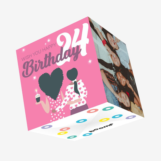 Wish You Happy 24th Birthday Confetti-exploding Greetings Card
