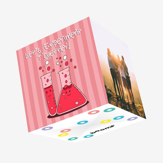 Let's Experiment Together Bulbs Valentine's Day Confetti-exploding Greetings Card